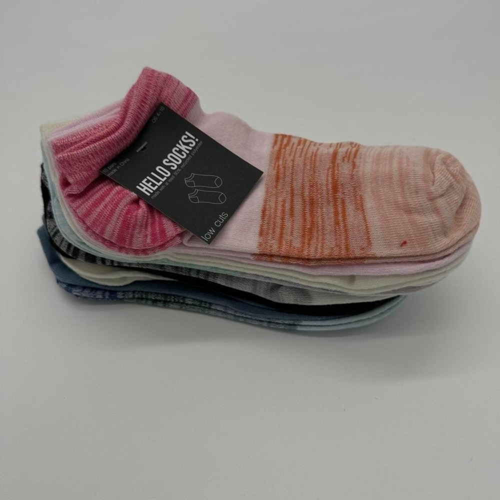 Hello multi colored 10 socks size 4-10 women socks